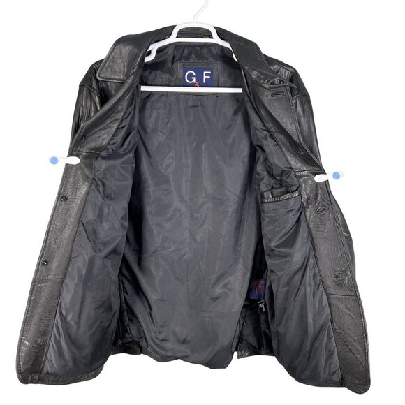 G&F Men L Black 100% Soft Leather Jacket Thermolite Plus Insulation Quiet Luxury - Picture 4 of 11